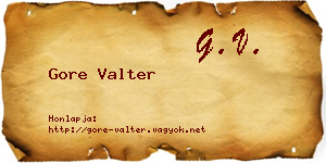 Gore Valter névjegykártya